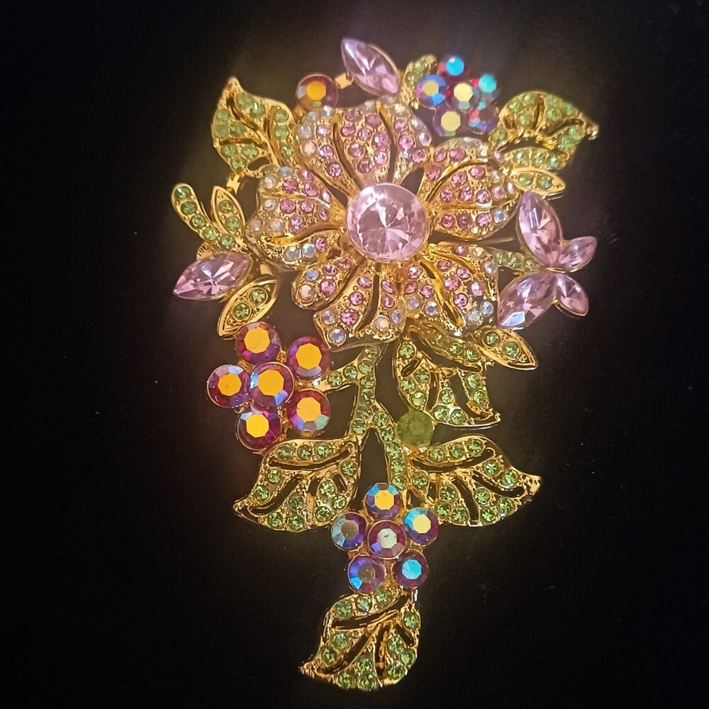 Gorgeous Colorful Floral Brooch